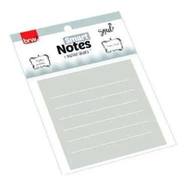 Imagem de Bloco smart notes 76x76mm Pautado cinza 50 folhas Brw