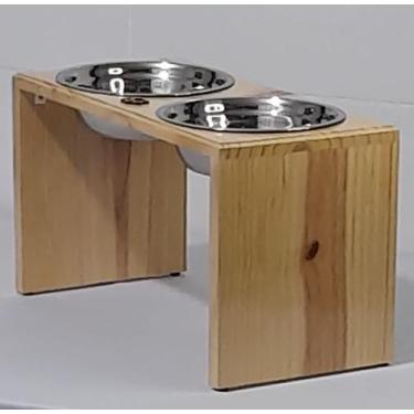 Imagem de Kit Com 2 Comedouros Duplo Tamanho GG Com 28 cm de Altura Para Cães de