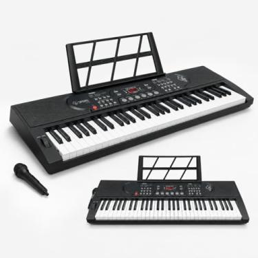 Imagem de Teclado 61 Teclas Musical Elétrico Estudante Profissional – Piano Digital Portátil 61 Teclas, Teclado Eletrônico com Som Profissional, Ideal para Estudantes e Músicos