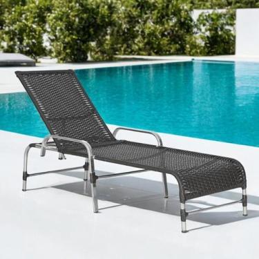 Imagem de Espreguiçadeira Regulável em Alumínio para Piscina e Jardim Catar Pret