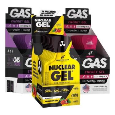 Imagem de Kit 2x Gas Gel Energético 20 Sachês + Pré Treino Nuclear Gel - Congrat