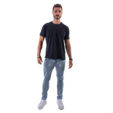 Imagem de Camiseta Masculina Algodão Manga Curta Lisa Básica Camisa-Masculino