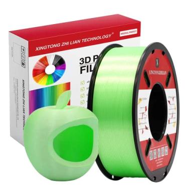 Imagem de PLA Filament 1.75mm, 3D Printer Filament for 3D Printers Accuracy +/- 0.02 mm 1Kg Spool, 1.75mm, Green Silk