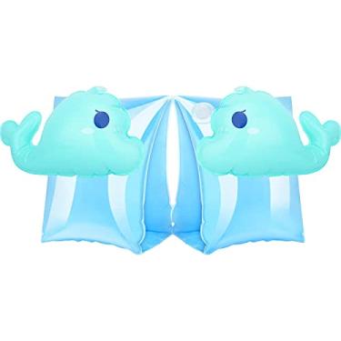 Imagem de Mangas flutuantes infláveis para natação, braçadeiras flutuantes de desenho animado, luvas flutuantes para água, esportes aquáticos, natação, treinamento (baleia azul)