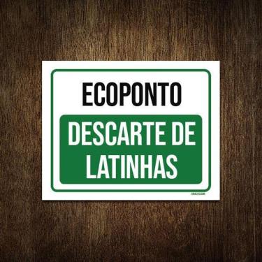 Imagem de Placa Ecoponto Descarte De Latinhas 18X23