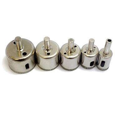 Imagem de 5 peças de brocas de diamante Oudtinx, cerâmica de corte molhado, azulejos de porcelana, vidro, tanques de peixe, mármore, granito, garrafas, lote 5 diamantes revestido com serras de orifício central - cozinha, chuveiro, 3/4-1-3/4