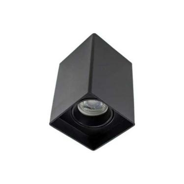 Imagem de Plafon Spot Sobrepor MR16 Dicroica Quadrado Recuado Preto 12,5cm Evoled