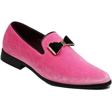 Imagem de SPK23 sapato masculino vintage com laço e veludo sem cadarço sapato moderno clássico smoking formal, rosa, 10.5