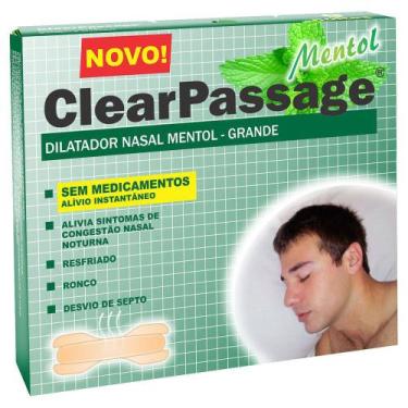Imagem de Dilatador Nasal Clearpassage Mentol Tamanho Grande Com 9 Unidades