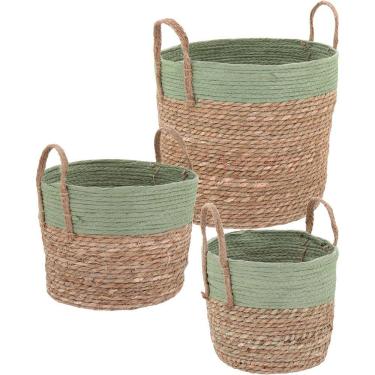 Imagem de Zagora Cesta Fibra Verde 3Pç