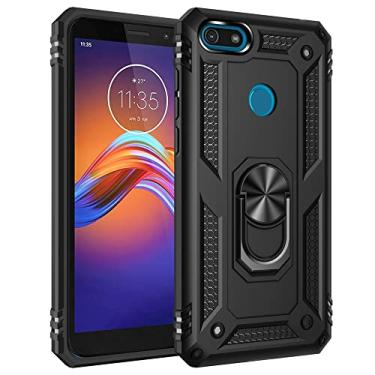 Imagem de Caso de capa de telefone de proteção Para Motorola Moto E6 Play Case Celular com caixa de suporte magnético, proteção à prova de choque pesada para Motorola Moto E6 Play (Color : Black)