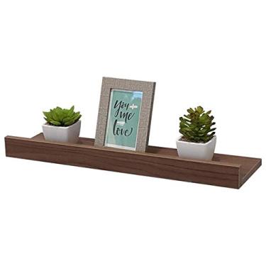 Imagem de Prateleira Porta Quadros 50 x 15cm Nogal Suporte Invisível