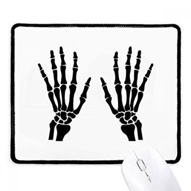 Imagem de Mousepad Skeleton Bone mão humana preto padrão borda costurada tapete de borracha para jogos