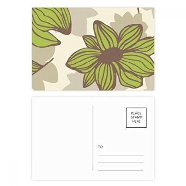 Imagem de Cartão postal com tinta de planta verde marrom e cartão de felicitações para envio de aniversário