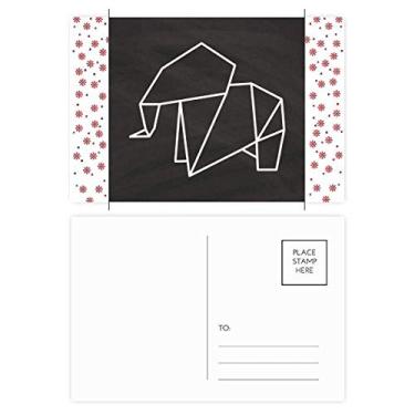 Imagem de Elefante abstrato origami formato geométrico Natal flor celebração cartão postal cartão de bênção