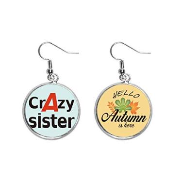 Imagem de Breve Best Cool Sister Irmão Orelha Pendente Folha Outono Brinco Joia
