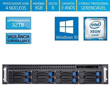Imagem de Servidor de Armazenamento Silix® 4 Núcleos X1200H8 V6 Intel® Xeon E3-1220 V6 3.0 Ghz 8 MB / 8GB DDR4 / 32TB SATA3 Vigilância/RAID 0, 1, 5, 10 / USB 3.0 / Rack 2U / Hot-Swap/Windows 10 Pro OEM