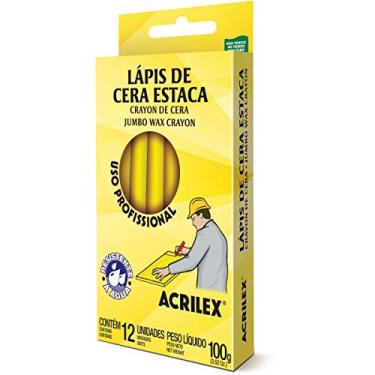 Imagem de Lápis Estaca, Acrilex 091100504, Amarelo, Pacote de 12