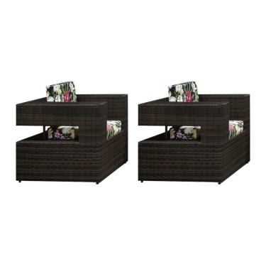 Imagem de Kit 2 Poltronas em Fibra Sintética Camburiú - Café