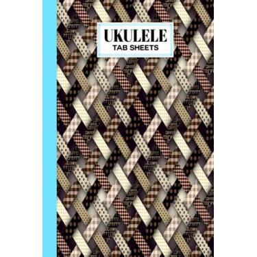 Imagem de Ukulele Tab Sheets: Premium interweaving ribbons Cover | Ukulele Chord Diagrams / Blank Ukulele Tablature Notebook | 120 Pages | Size 6"x9" by Alexandra Arnold