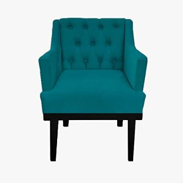 Imagem de Combo 2 Poltronas Decorativa Em Capitonê Para Sala Comercial Classica Suede Azul Turquesa LM DECOR