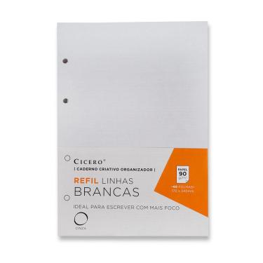 Imagem de Refil Caderno Criativo 40 Fls Linhas Brancas Pautado Cicero