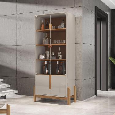 Imagem de Cristaleira 02 Portas Lizz Off White Cedro Casa D