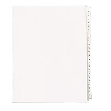 Imagem de Divisorias legais Avery, conjuntos de colarinho AllState, tamanho de letras, aba lateral, conjunto de abas 26-50 (01702), Branco