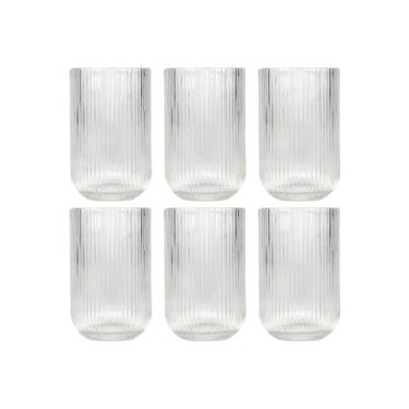 Imagem de Jogo Copo Vidro 6 Unidades 420ML para Suco Água Refrigerante Drinks Servir Restaurante Bares Vidro Resistente Luxuoso Bebidas Favoritas Qualidade Resistencia e Durabilidade