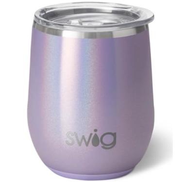 Imagem de Swig Life Copo de vinho de 340 g com tampa, aço inoxidável, lavável na lava-louças, portátil, copo de vinho com isolamento triplo (Pixie)