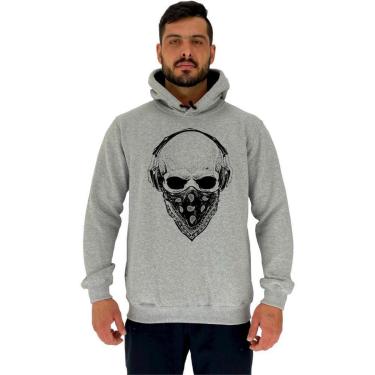 Imagem de Blusa Moletom MXD Conceito Tradicional Com Touca Caveira De Bandana Masculina-Masculino