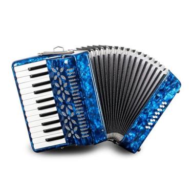Imagem de BailingDS Acordeão de 25 teclas e 16 graves, azul, iniciante a profissional, portátil, inclui capa