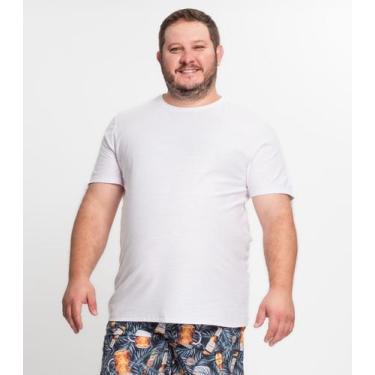 Imagem de Camiseta Meia Malha Plus Size Masculina Kohmar Branco