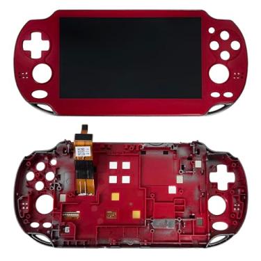 Imagem de Partsatoz Replacement Gamepad LCD Screen Display Touch Panel Digitizer Assembly with Frame Combo for PS Vita PSV 1000 PCH-1001 PCH-1101 - Red
