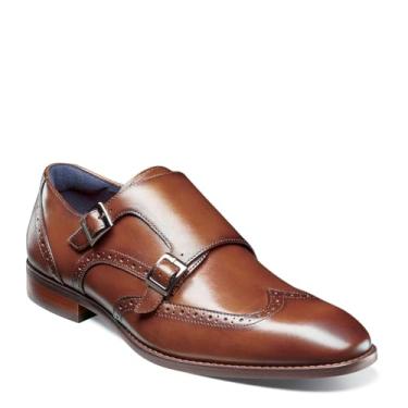 Imagem de STACY ADAMS Mocassim Karson Wingtip Double Monk Strap, Conhaque, 13 Wide