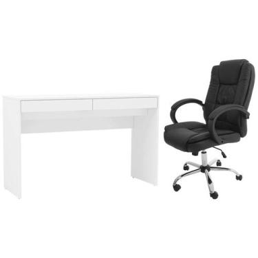 Imagem de Kit Cadeira de Escritório Presidente Giratória - Otello + Escrivaninha