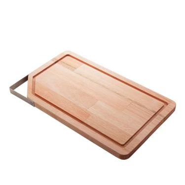 Imagem de TÁBUA QUADRADA MADEIRA COM ALÇA INOX LIPTUS 44x26x2cm