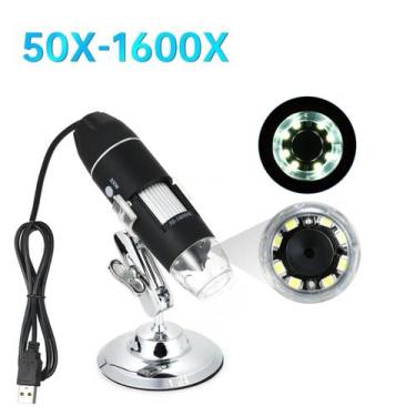 Imagem de Microscópio USB Digital para Celular com Iluminação LED e Lupa - F7 Va