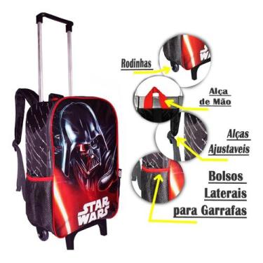 Imagem de Mochila Star Wars Rodinhas  Infantil Escolar Grande