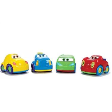 Imagem de Kit 4 Carrinhos Brinquedo Infantil Baby Car 513BC Big Star