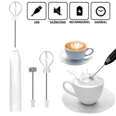 Imagem de Mixer Misturador De Bebidas 2 Em 1 Inox Ovos Café Bateria - Mini Mixer