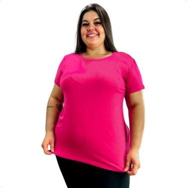 Imagem de Blusinha Tshirt Longline Plus Size Viscolycra Sobre Legging Moda Femin