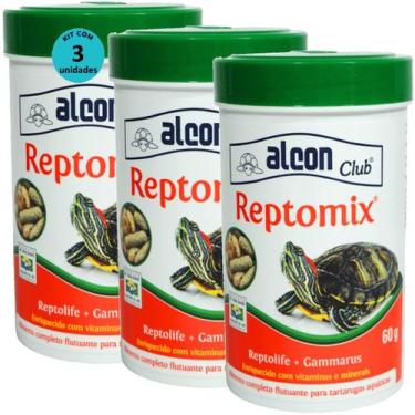 Imagem de Ração Alcon Club Reptomix 60g Para Tartarugas Aquáticas Kit Com 3