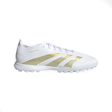 Imagem de adidas Tênis unissex League Football Boots Turf, Branco/dourado metálico/bege arenoso metálico, 8 Women/7 Men