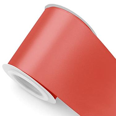 Imagem de Humphrey's Craft Fita de cetim dupla face melancia de 7,6 cm - 10 metros de variedade de cores para artesanato, embrulho de presente, cerimônia de corte, decoração, costura, árvore de Natal, mesas de