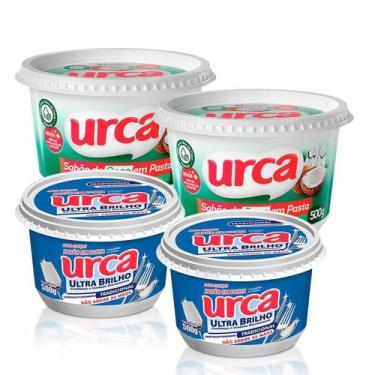 Imagem de Kit 2 Sabão em Pasta Coco 3 em 1 Urca 500g + 2 Sabão em Pasta Tradicio