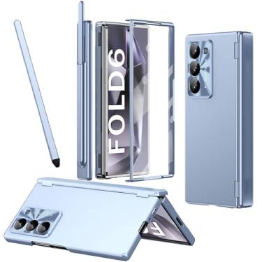 Imagem de YQODSZ Capa para Samsung Galaxy Z Fold 6 com suporte para caneta S e caneta Stylus, [capa de duas dobradiças] Capa fina dobrável 6 com protetor de tela resistente a arranhões, capa protetora com tudo