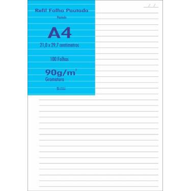 Imagem de Papel A4 Offset Branco 90g Pautado 100 Folhas 21x29,7cm A4 - Best