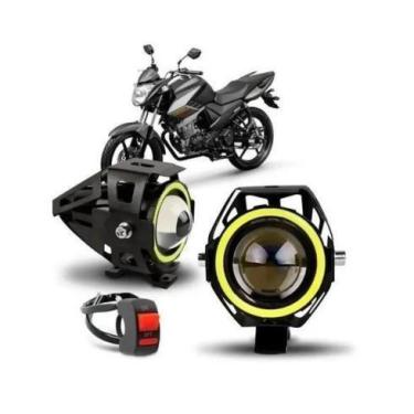 Imagem de Par Farol Milha Moto Angel Eye U7 Led Auxiliar 30W Neblina - knup
