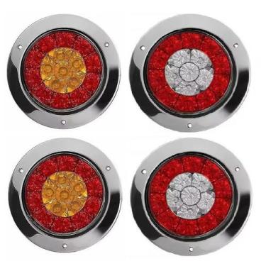 Imagem de kit 04 Lanternas redonda Moderna Veicular Utilitario Show Lindas KLX Q